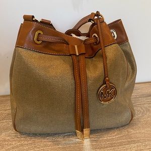 Michael Kors Marina Large Canvas Drawstring Tote